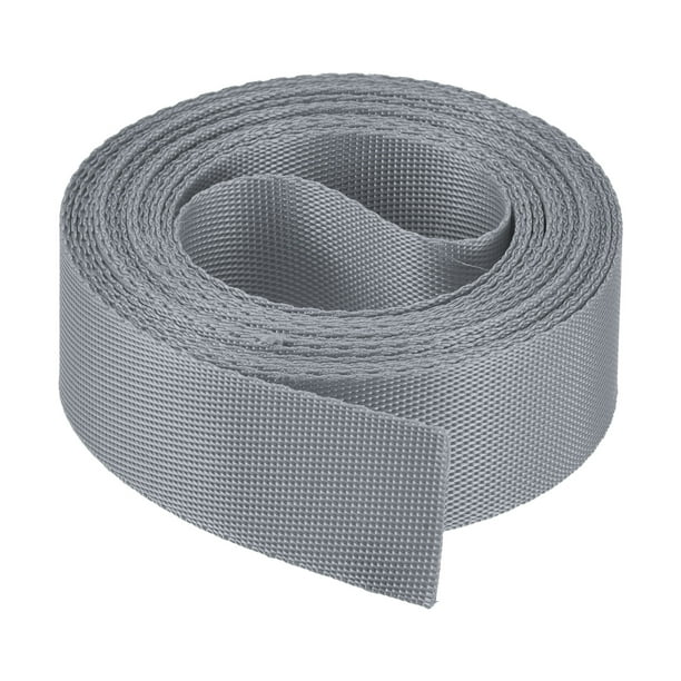 Flat Nylon Webbing Strap 1 Inch 4 Yards Gray for Backpack Luggage rack