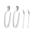 thumbnail image 1 of 4 Pcs Stainless Steel Set Eating Snail Fork Snail Utensils Cocktail Forks Escargot Serving Tongs Sna, 1 of 5