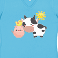 thumbnail image 4 of Inktastic Fun Farm Animals- Cow, Pig, Chick Women's V-Neck T-Shirt, 4 of 5