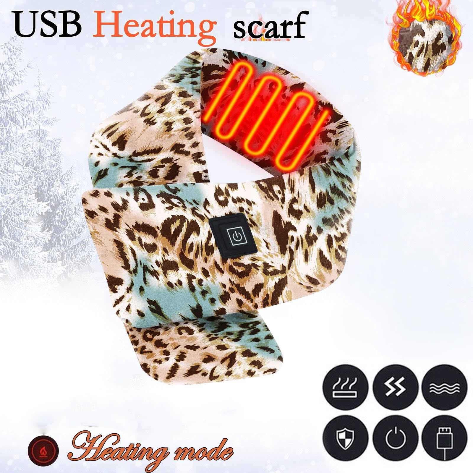 purcolt USB Heated Scarf, Portable Electric Neck Heating Pad Wrap for