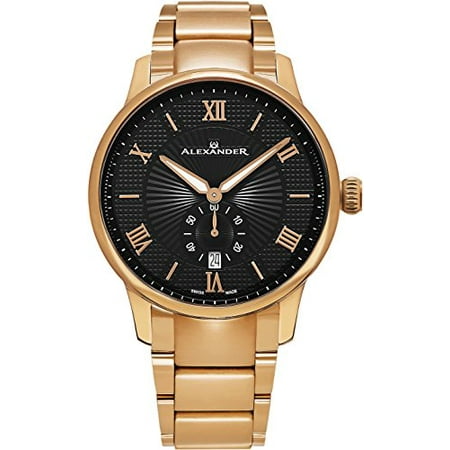 Alexander Statesman Regalia 42mm Rose Gold Plated SS Swiss Made Watch (Best Swiss Made Watches Under 1000)