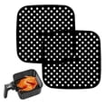 thumbnail image 3 of Hinati Offre à Durée Limitée Accessoires pour Friteuse à Air Chaud Réutilisables Doublés avec Coussinet en Silicone Friteuse à Air en Silicone Noire Casserole de Friteuse à Air Réutilisable - Accessoires pour Friteuse à Air pour Four Accessoires pour Micro-Ondes, 3 of 8
