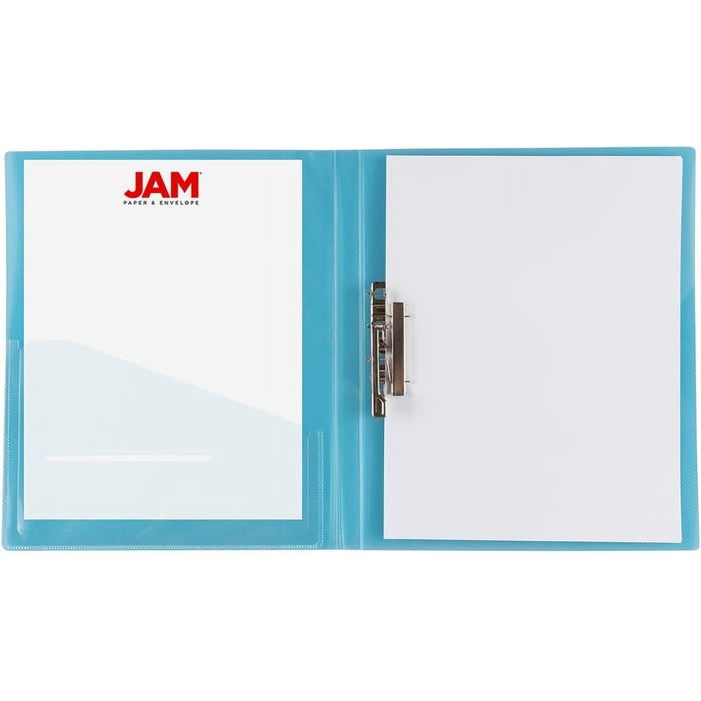 JAM Paper Plastic Clamp Binder, Blue, 0.75 inch, 1 Pack