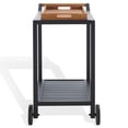 thumbnail image 5 of Safavieh Couture Tonga Aluminum Outdoor Bar Cart, Black/Natural, 5 of 14