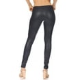 thumbnail image 3 of Sakkas Footless Ultra Slim Fit Matte Liquid Wet Look Leggings - Navy - X-Large, 3 of 6