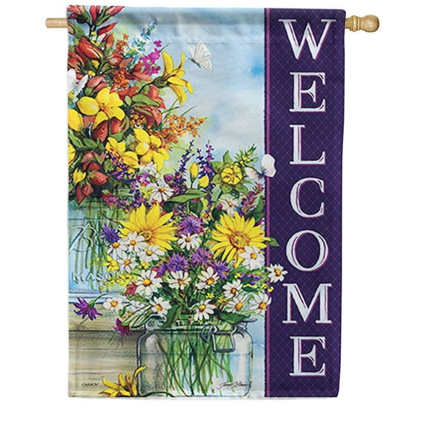 Carson Double Sided House Flag Spring Mix Vases, 28 x 40 Inch Holiday