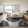 thumbnail image 3 of ODIKA Nautical Compass Border Motif Knot Frame Maritime Vintage Octopus Refined for Master Suite, California King, Under Bed, Foldable Easy Care, 3 of 7