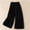 Black, variant on Women High Waist Cotton Linen Bloomers Solid Color Loose Wide Leg Casual Pants Black Size 2XL