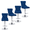 Blue with Silver Leg, variant on 2-Piece Velvet Swivel Bar Stools, Adjustable Counter Height Dining Bar Chairs with Tufted Backrest and Nailhead Trim for Kitchen Island (Black with Silver Leg)