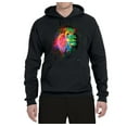 thumbnail image 2 of Lion Paint Art Splatter Abstract Art Animal Lover Unisex Graphic Hoodie Sweatshirt, Black, Small, 2 of 3