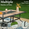 thumbnail image 5 of Summit Living 8-Piece Outdoor Patio Dining Set with 13ft Red Patio Umbrella, Swivel Textilene Chair & Wood-like Top Table, Black & Blue, 5 of 20