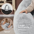 thumbnail image 6 of HOMGUAVA Giant Bean Bag Chair for Adults & Kids, Oversized Lounger Couch Large Lazy Chair w/ Stuffed Memory Foam & Wide Armrests, Light Gray, 6 of 8