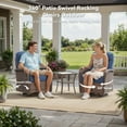 thumbnail image 3 of PARKWELL 5-Piece Outdoor Conversation Sets, High Back Patio Swivel Glider Chair Seating Furniture with Footrest for Porch - Navy, 3 of 10