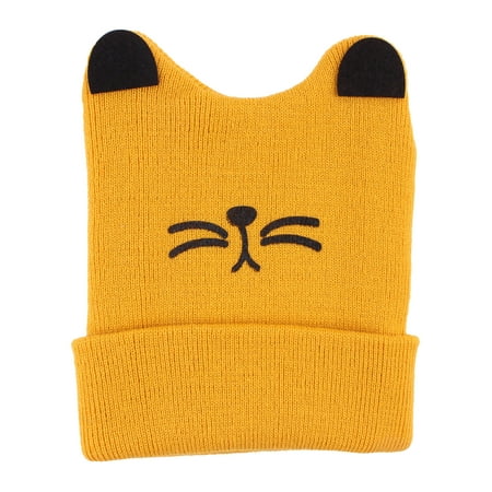 

Boys Girls Baby Woolen Knit Cap For Winter Warmth Cute Cat Print Outwear For Babys lingerie for women