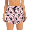 thumbnail image 3 of Uemuo French Bulldog Pattern Women's Athletic Shorts High Waisted Running Shorts with Liner Pockets Gym Elastic Workout Shorts-Medium, 3 of 9