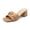 Camel, variant on Women’s Raffia Heeled Sandals Square Open Toe Slip On Mules Chunky Block Heels with Metal Chain for Summer Vacation
