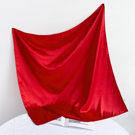 XmhyTop-A 90x90cm Square Bandana Multi-Use Hair Wrapping Scarf, Solid Color Bandana for Headband, Neck, Travel Party Accessories,Red