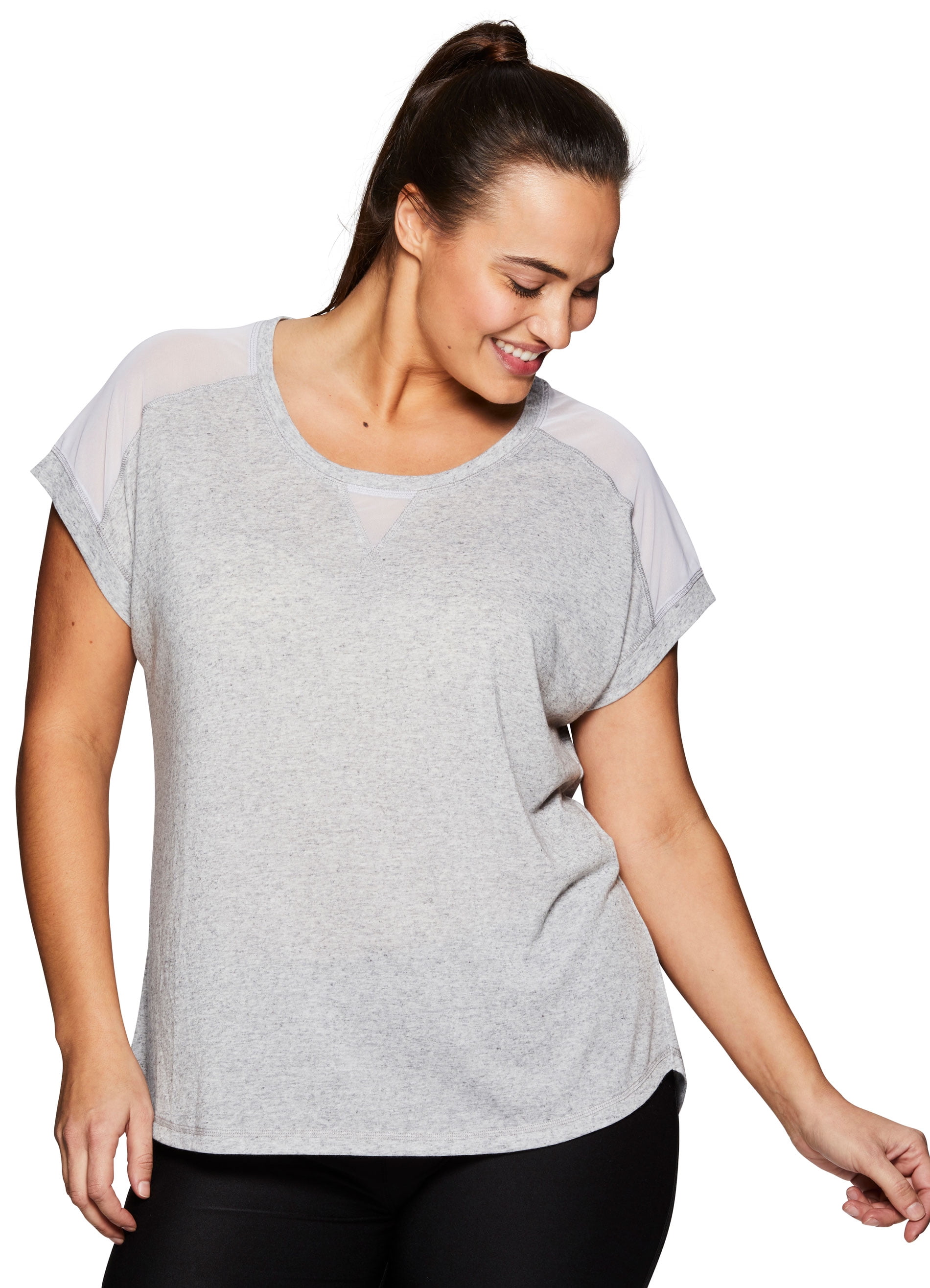 RBX RBX Active Women's Plus Size Pilates Workout Short Sleeve Yoga