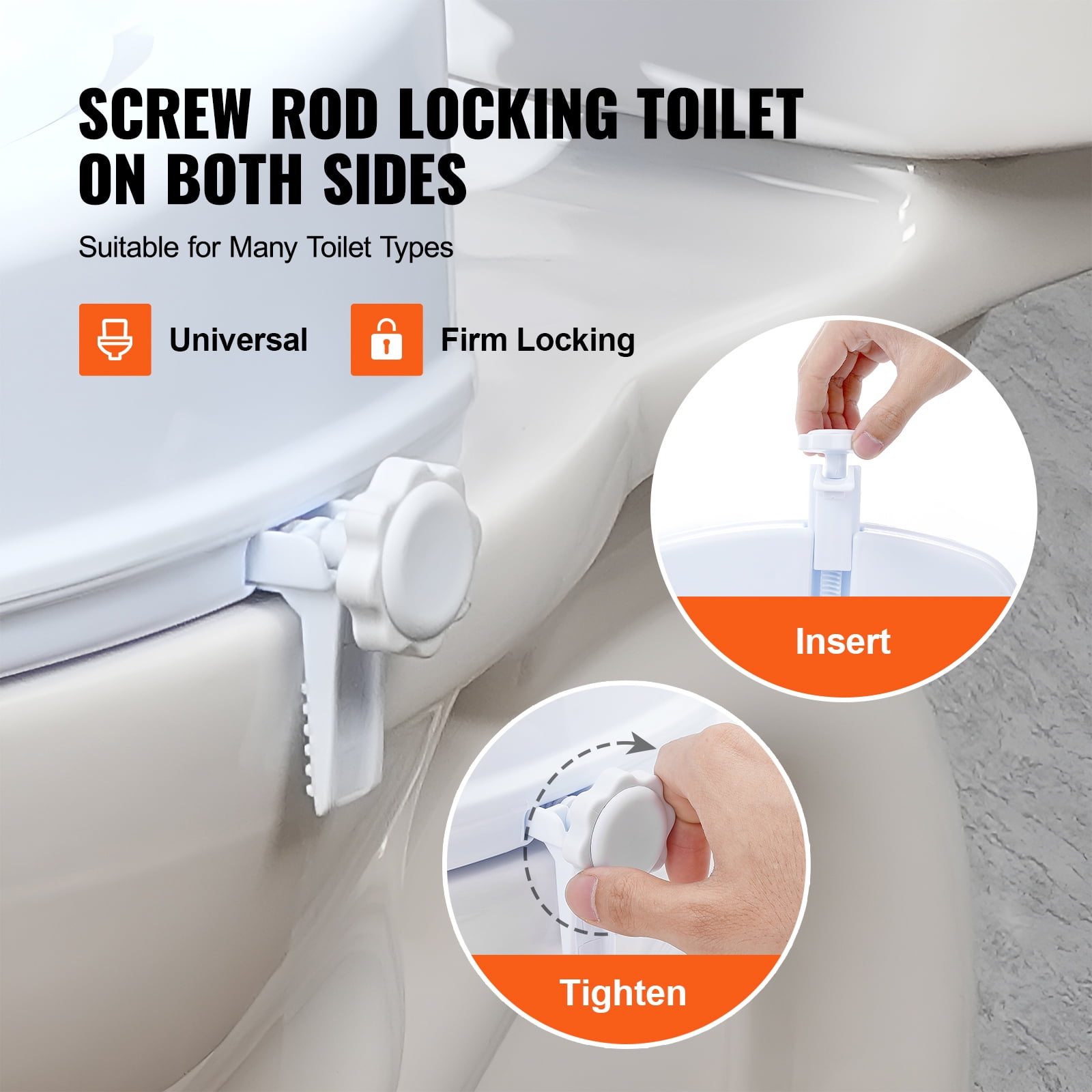 KFFKFF Raised Toilet Seat, 4-Inch Lift, Supports up to 300 lbs, Fits Most Toilets, Secure Screw Rod Fastening, Includes Seat, Ideal for Seniors, Disabled, Post-Surgery, Pregnancy
