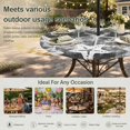 thumbnail image 6 of Round Outdoor Tablecloth with Umbrella Hole and Zipper, Ocean Starfish Tablecloth with Elastic Waterproof, Vintage Abstract Coastal Tie-dye Art Deep Gray Patio Table Covers for 45" - 54" Pool Tables, 6 of 9