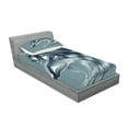 thumbnail image 2 of Ambesonne Animal Fitted Sheet & Pillow Sham Set, Wild Exotic Wolf Image, Twinxl, Slate Blue, 2 of 2