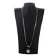 thumbnail image 2 of Collar Zulema con Colgante de bola de cristal transparente vintage cadena larga negra, 2 of 8