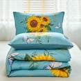 thumbnail image 4 of RYNGHIPY Floral Comforter Set King Size Butterflies Leaf Print Bed Comforter Set for Women Men Microfiber Breathable Quilt Set (Blue, King), 4 of 7