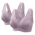 thumbnail image 2 of Utoimkio Clearance 2 Pack Wireless Bras for Women Front Closure Push Up Bras for Women No Underwire Comfort Breathable Everyday Bras, 2 of 9