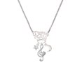 thumbnail image 2 of Delight Jewelry Silvertone Large Clef with Heart Silvertone Dream Big Pendant Necklace, 25", 2 of 4