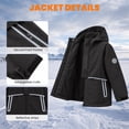 thumbnail image 6 of Kids Fleece Lined Rain Jacket Boys Girls Hooded Lightweight Windbreaker Coat for School and Outdoor Play, 6 of 8