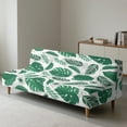 thumbnail image 2 of Jiueut Tropical Monstera Palm Leaf Print Armless Futon Sofa Covers, Polyester Spandex Couch Covers without Armrests Wear Resistant Futon Sofa Bed Slipcover for Kids Pets, 2 of 7
