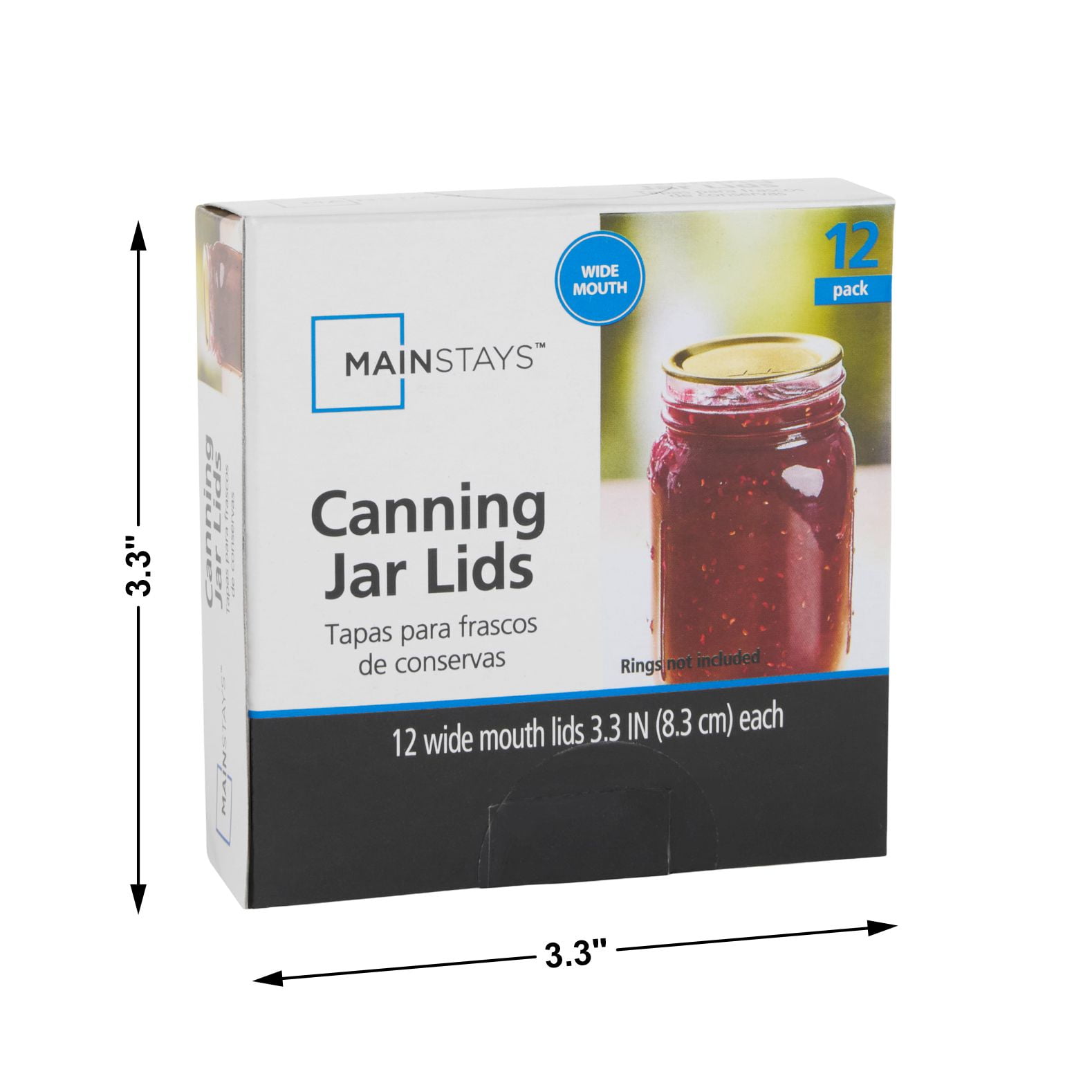 (6 pack) Mainstays 12-Pack Canning Jar Lids - Wide Mouth, One-Piece Replacement Mason Jar Lids for Canning and Preserving, Fits All Brands Wide Mouth Mason Jars
