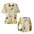 thumbnail image 5 of Picia Gnomes Bees And Sunflowers Pajamas Sets for Women Soft Short-Sleeved Pjs with Lounge Shorts Two Piece Sleepwear-4X-Large, 5 of 9