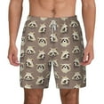thumbnail image 2 of Picia Raccoon pattern Mens Swim Trunks with Compression Liner Stretch Beach Shorts Quick Dry with Zipper Pockets No-Chafing Board Shorts-Large, 2 of 9