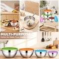thumbnail image 6 of Walchoice Mixing Bowls with Lid Set of 4, Stainless Steel Nesting Metal Bowls for Kitchen Storage, Ideal for Preparing Cooking Serving Freezing, Size 0.7 & 1.2 & 2 & 2.5 QT - Multicolor, 6 of 7