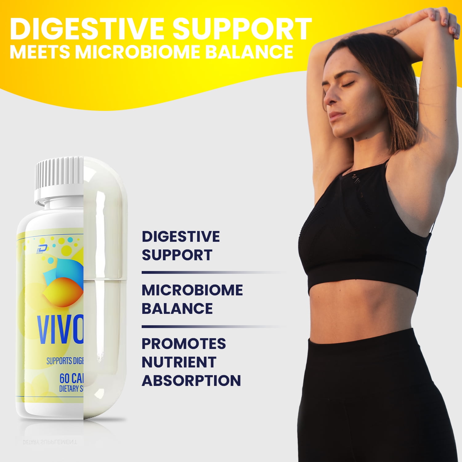 VivoGut Capsules – Vivo Gut Pills Digestive Support, Gut Wellness, 2 Pack, 120 Capsules