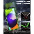 thumbnail image 5 of Njjex Phone Cases for Galaxy A52 4G 5G 6.5", [2 Pack Temerped Glass Screen Protector] Combo Holster Belt Clip [Heavy Duty] [Kickstand] Full-Body Rugged Holster Case (Green), 5 of 9