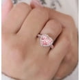 thumbnail image 2 of 3Ct Heart Cut Lab Created Pink Sapphire Engagement Halo Ring 14k Rose Gold Plated Silver, 2 of 4
