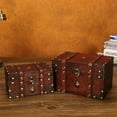 thumbnail image 3 of CIYISON Treasure Chest Vintage Wooden Storage Box Antique Style Jewelry Organizer for Jewelry Box Trinket Box home box, 3 of 16