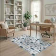 thumbnail image 2 of ODIKA 4'x6' Blue Ivory Modern Abstract Geometric Washable Area Rug Contemporary Minimalist Design with Vertical for Dorm Room, Small Living Stain Resistant Low Profile, Easy Care, 2 of 7