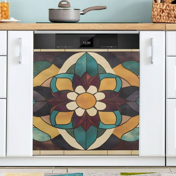 Ryvnso Enthic Vintage Flower Dishwasher Magnetic Refrigerator Magnet Cover Kitchen Home Decorative 23"x26"