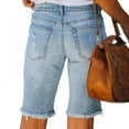 thumbnail image 3 of Women's Ripped Jeans Cute Distressed Denim Capri Pants Stretch Skinny Jeans with Hole (S), 3 of 5
