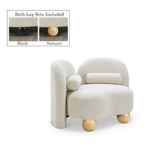 Meridian Furniture Daphne Cream Boucle Fabric Chair