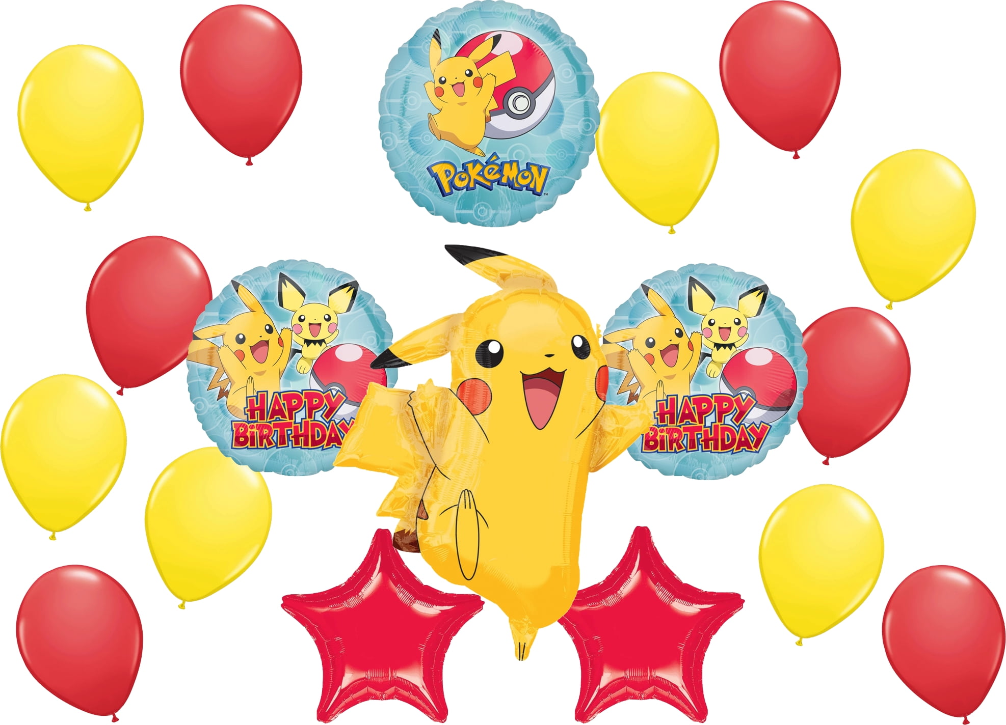 detrás despierta Orador Pokemon GO Pikachu and Friends Party Supplies 18 Piece Balloon Decoration  Set - Walmart.com
