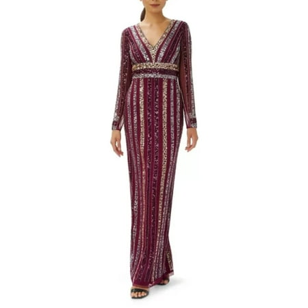 Adrianna Papell Beaded Column Gown