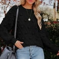 thumbnail image 5 of Lovskoo Sweaters for Women Trendy Color Long Sleeve Pullove Shirt Sweater Tops Black, 5 of 9