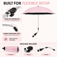 thumbnail image 6 of UPF50+ Universal Sun Umbrella for Strollers and Camping Carts, Adjustable Clip On Parasol, Anti-UV Shade Canopy for Baby Pram, Wagon and Outdoor Walking Use, 6 of 8