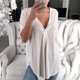 thumbnail image 1 of Fiudx Ofertas y Liquidaciones Blusas y Camisas de Manga Corta con Cuello En V para Mujer, Informales, a La Moda, Primavera y Verano, 1 of 6