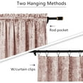 thumbnail image 3 of Crushed Velvet Curtains with Rod Pocket Luxurious Thermal Insulated Soundproof Drapes for Office, Soft and Durable Light-Filtering Window Treatments, 2 Panels, 3 of 8