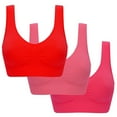 thumbnail image 1 of Gibobby Brasier estraple para mujer Sujetador sin para mujer, corpiño cómodo, Top sin aros, sujetador para dormir, Bralette deportivo para lactancia(Rojo,G), 1 of 2